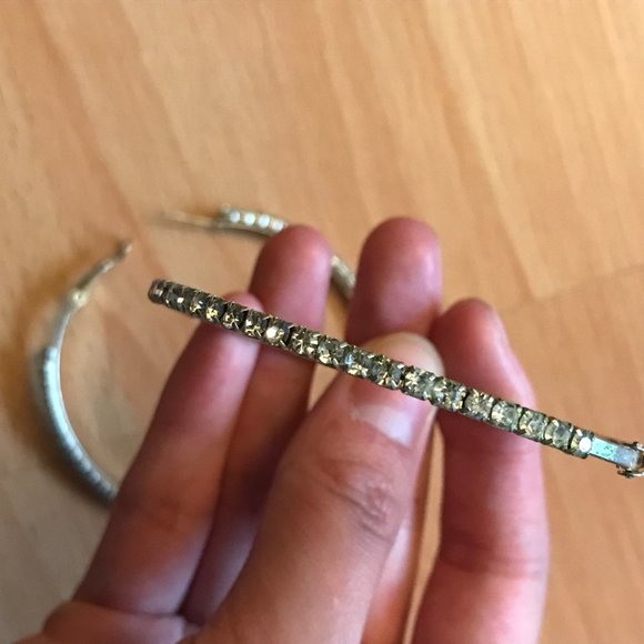 Sparky Sparkling Shiny Hoop Earrings - Picture 7 of 7